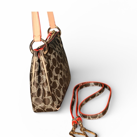 Coach Charley Crossbody Signature Canvas Light Gold Saddle - Picture 5 of 16